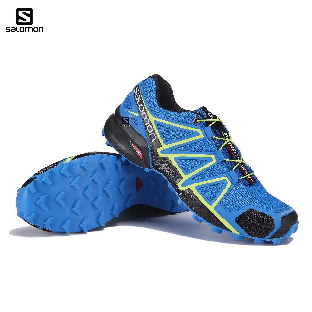 

Salomon Speed Cross 4 CS Breathable Comfortable Blue Walking Sneakers Speedcross 4 Light Running Men Shoes 40-46