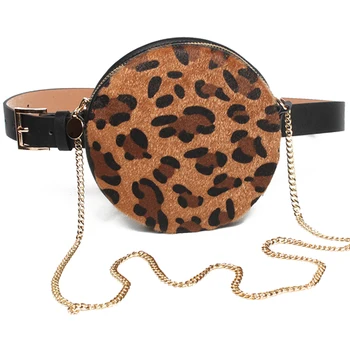 

6PCS / LOT Leopard Print Waist bag Women Belt Bag Round Fanny Pack for Women Chest Bag Shoulder Crossbody Bags