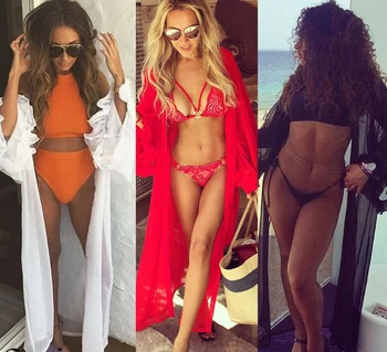 

Women Beach Chiffon Maxi Dress Cardigan Loose Kimono Cardigan Bikini Cover Up Dress See-through Mesh Beach Dress Sexy Lady 2019