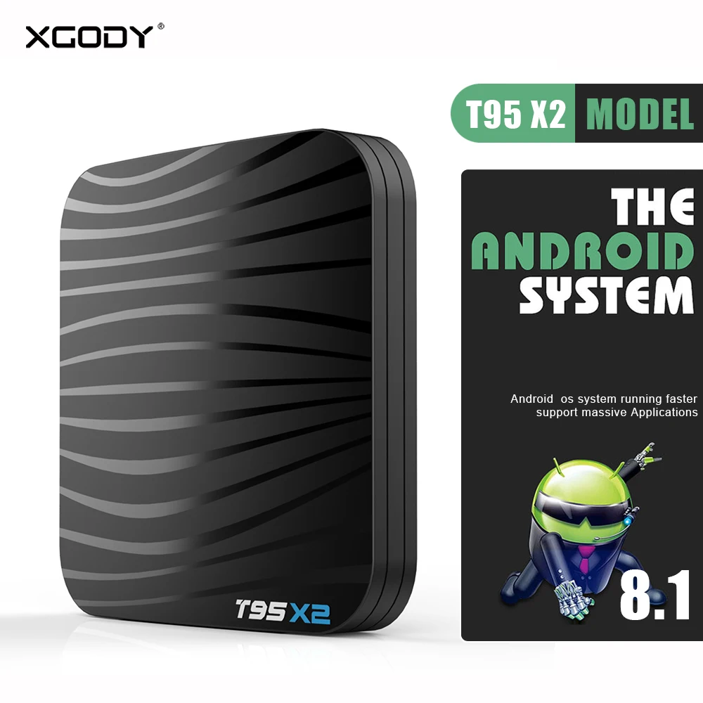 XGODY T95X2 4 к умные телевизоры Box Android 8,1 Amlogic S905X2 цифровой ТВ Декодер каналов кабельного телевидения высокая скорость USB 3,0 2,0 Media Player