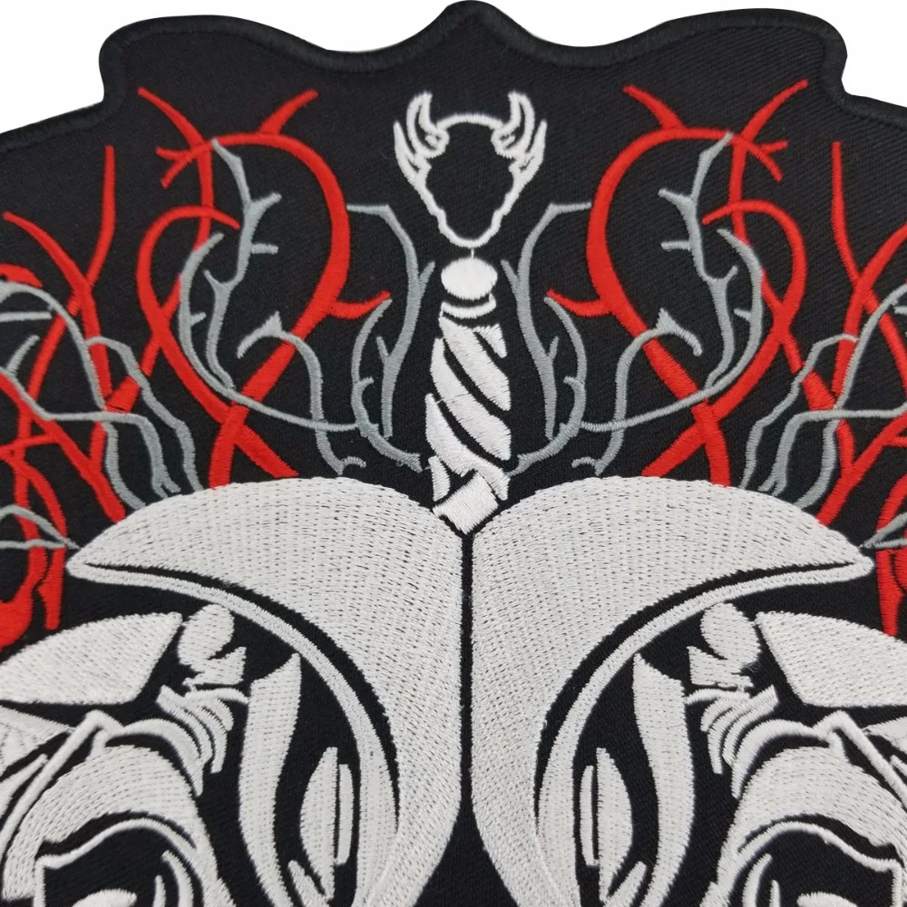 G028W Hot sale! Fashion Skull Embroidered Patches for Full Back Size of Jackets Motorcycle Biker Patch 30CM28CM Free Shipping (5)