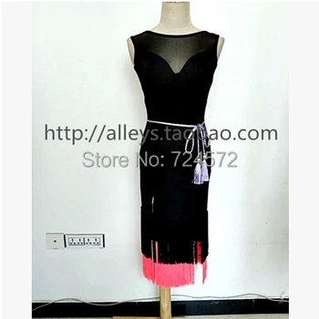 

Latin dance costume sexy gauze Sleeveless tassel latin dance dress for women latin dance competition costume dresses
