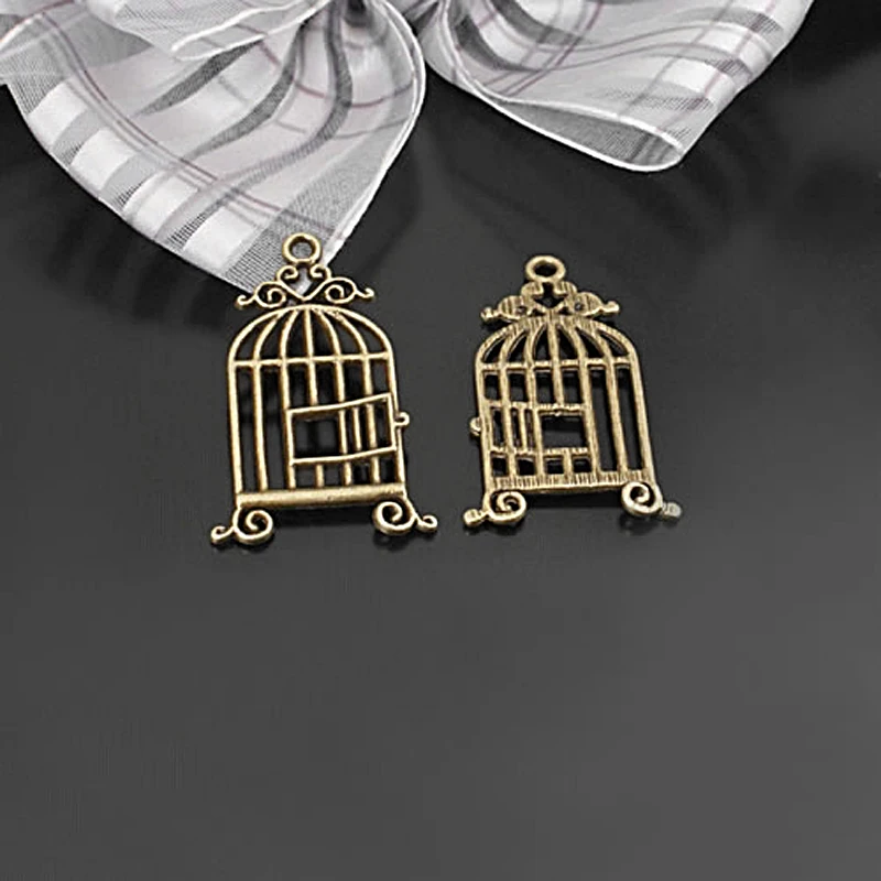 

(23786)20PCS 33x17MM Antique Bronze Zinc Alloy Bird Cage Charms Pendants Diy Jewelry Findings Accessories Wholesale