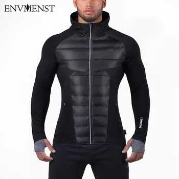 

Envmenst Winter Fashion Sportwear Hoodies Men/Women 2017 Slim Fit Men's Plus Velvet Jackets Patchwork Men Outwear Coats