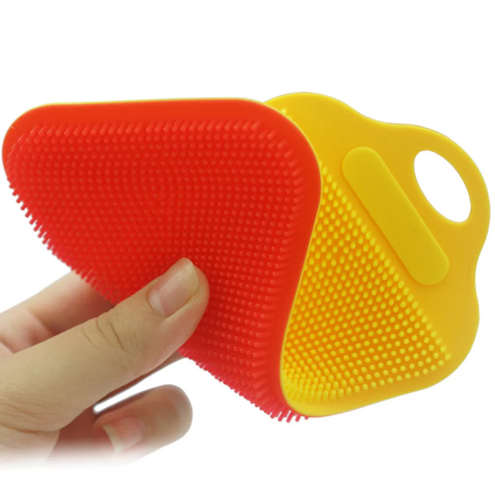 Keukenhulpjes antibacteriano silicona limpieza cepillo Pad Dish Fruit Scrubber cocina Clean herramienta Pincel de limpieza hogar