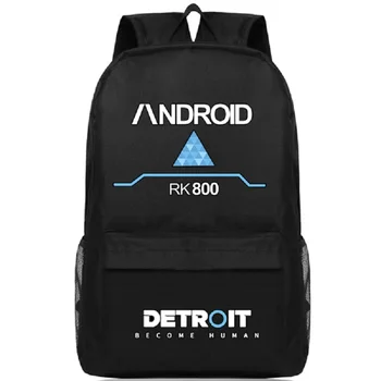 

Detroit Become Human Backpack RK800 Canvas Bag Shoulder Travel School Bag For Teenagers Casual Laptop Bag Mochila Escolar