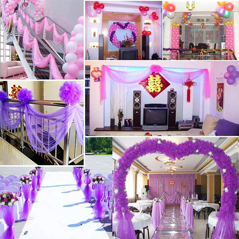 

150cmX10m Tulle Organza Craft Romantic Wedding Table Birthday Baby Showe Party Decoration DIY Snow Yarn Ribbon Gift Packaging