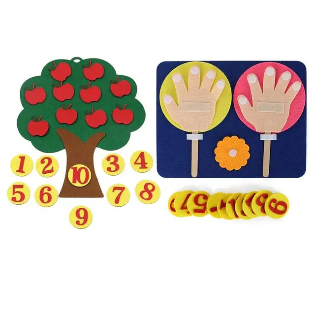 Montessori Math Toys Teaching Aids Tool Apple Trees Intelligence Kindergarten Diy Weave Cloth