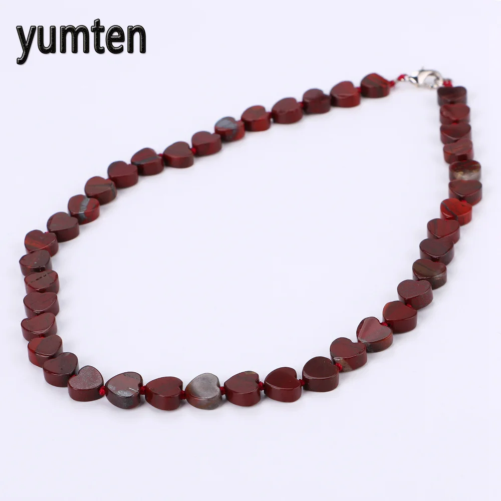 

Yumten Red Jasper Power Necklace Stone Crystal Women Jewelry Men Energy Jewelry Ouro Mulher Maravilha Linkin Wholesale 5 PCS