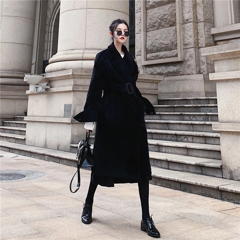 De Section À 1 Femme Version Avec Était Hiver Envoyer Mince 2018 Taille Coréenne La 2 Longue Ceinture Veste Nouvelle nwI6p0