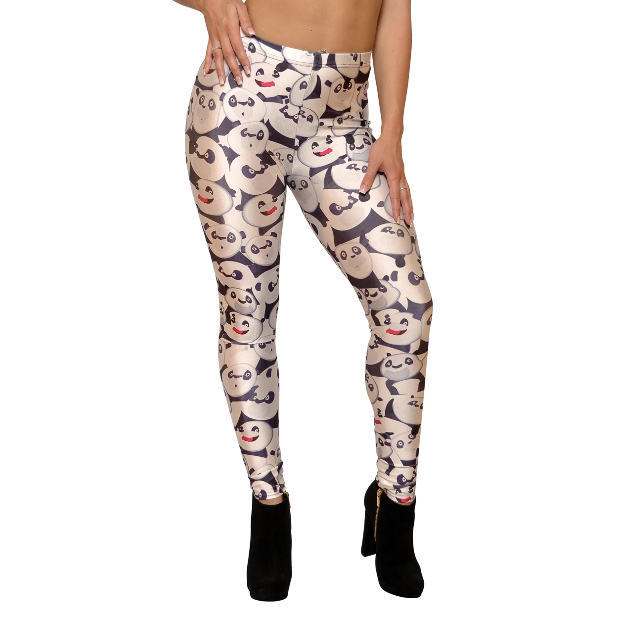 Women's Panda Bears Leggings XL White