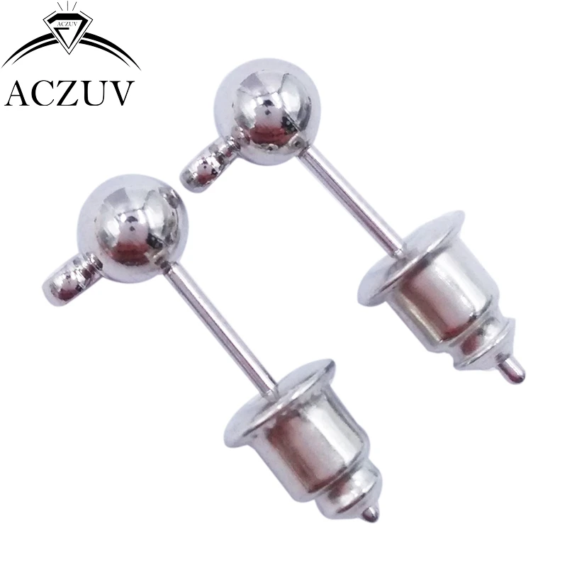 1000pcs Rhodium Plated 3mm 4mm 5mm 6mm Ball Earring Post Pin with