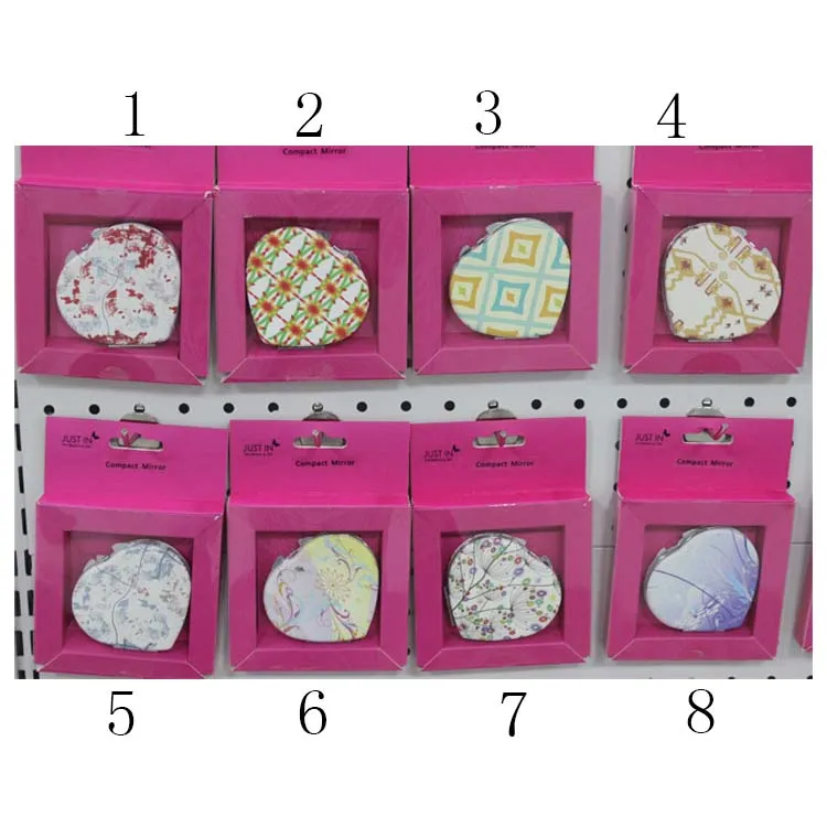 Freedom Choose Heart 16 Different Patterns Folding Women Girls Beauty Makeup Vanity Pocket Hand Compact Cosmetic
