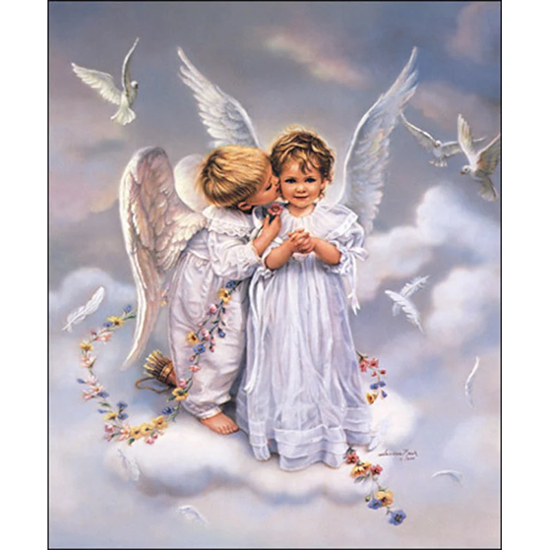 

Angel Boy Framed Painting & Calligraphy Landscape DIY Painting By Numbers Home Decor For Living Room 40*50cm