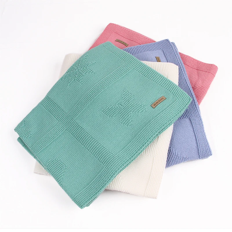 CieiK Baby Swaddle Blanket Knitted Soft Newborn Photography Wrap Children Toddler Floral Winter Bedding Stroller Linens 9575cm (25)