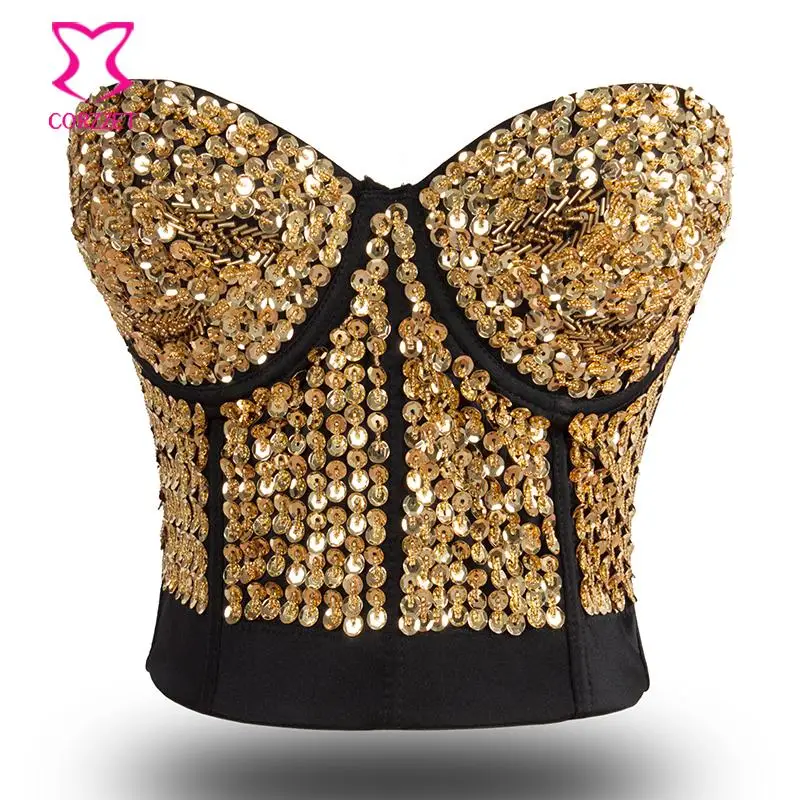B Cup Gold Sequins Studded Belly Dance Bra Top Cotton Women Bras