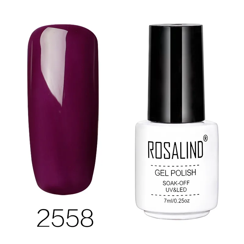 ROSALIND гель 1S чистый цвет серия лак для ногтей праймер для ногтей Дизайн гель лак для ногтей верхнее Базовое покрытие лак для ногтей гель лак - Цвет: RC2558