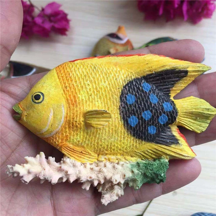 Ручная роспись Морской тропической рыбы 3D магниты на холодильник туристические сувениры холодильник магнитные наклейки подарок