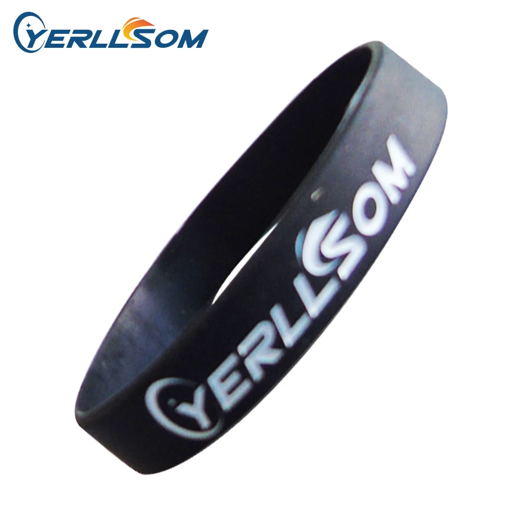 

500PCS/Lot Free Shipping 1/2 inch High Quality Engraved and Ink Filled YELLSOM silicone bracelets for gifts P032506