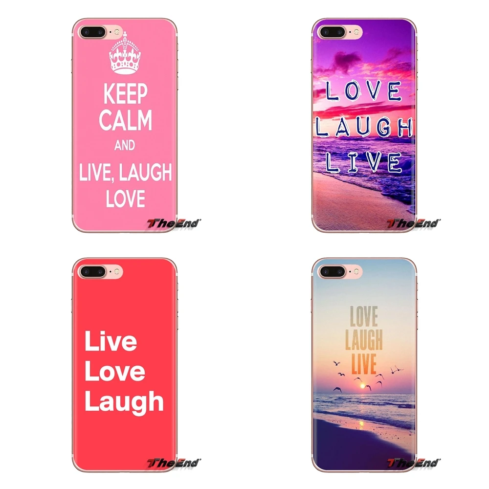 Soft Transparent Shell Covers For Xiaomi Redmi 4A S2 Note 3 3S 4 4X 5 Plus 6 7 6A Pro Pocophone F1 Love. Laugh. Live Life Quote |