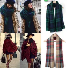 Fashion Winter Neck Warm Large Checked Plaid Scarf Tartan Wrap Shawl Stole Pashmina HOT
