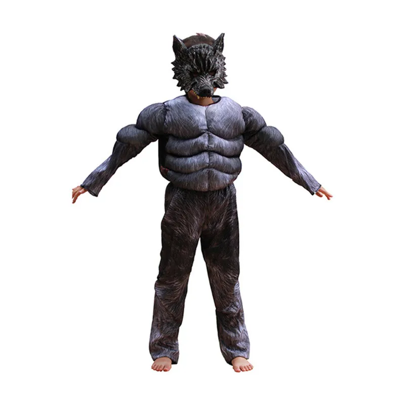 Avengers Muscle Wolf Suits Kids Christmas Captain America Movie Muscle Werewolf Costumes Boys Girls Black Panther Cosplay Gift
