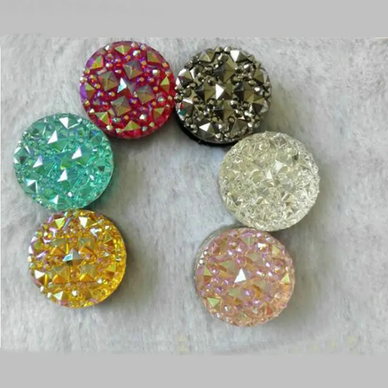 

6 PCS Fashion Colorful Round Rhinestone Magnet Brooch Pin Crystal Hijab Pins