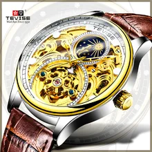 TEVISE Tourbillon Automatic Mechanical Watches Men Leather Moon Phase Mens Wristwatches Clock Top Brand Luxury relogio TEVISE Tourbillon Automatic Mechanical Watches Men Leather Moon Phase Mens Wristwatches Clock Top Brand Luxury relogio