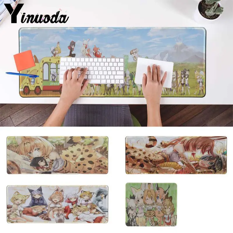 

Yinuoda Kemono Friends African Wild Dog anime Durable Rubber Mouse Mat Pad Good quality Locking Edge large Gamer Mouse Pad