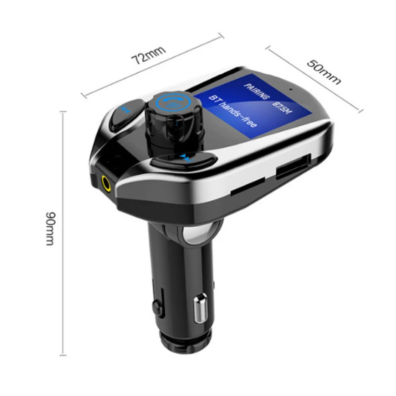 Bluetooth Car Kit Handsfree 1.3inch Large Screen 3.5MM AUX Audio A2DP MP3 Player FM Transmitter Support TF Card / U Disk Play