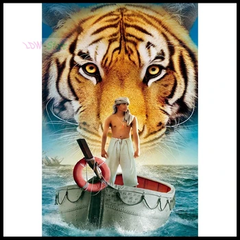 

Life of Pi,Movie poster 5D DIY Diamond painting Cross stitch Cartoon Full Square Diamond embroidery Round Diamond mosaic NEW835