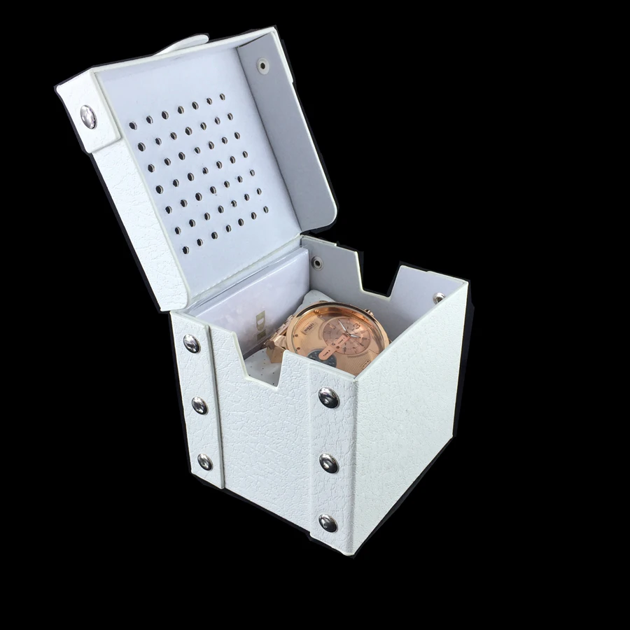 

2019 New Fashion Brand Watch Box Genuine leather white Square large List box Superior quality DZ Watch box style Wrist watch box