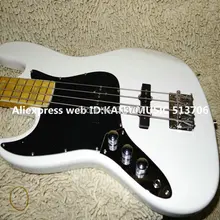 Левша Белый 4 струны электрическая басовая гитара кленовый гриф гитары