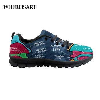 

WHEREISART Speech Pathologist Pattern Mens Sneakers Casual Letter Printing Shoes Breathable Man Shoes Fashion Walking Men Shoes