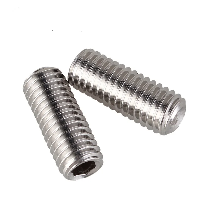 

200pcs M3 DIN913 DIN EN ISO 4026 Hexagon Socket Set Screws with Flat Point 304 Stainless Steel Hex Socket Grub Screws