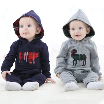 

Warm Newborn Baby Rompers 2019 Fall winter Baby Costumes playsuit Animal Infant Romper Play suit Hooded Baby Cute Clothing