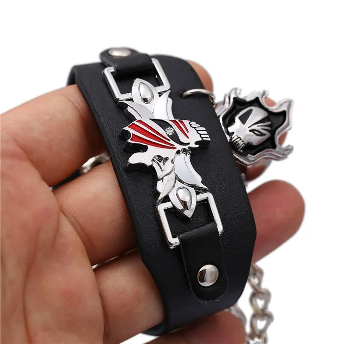 Ювелирные изделия отбеливатель кожаный браслет Куросаки Ичиго браслеты аниме косплей браслет в стиле панк для мужчин и женщин