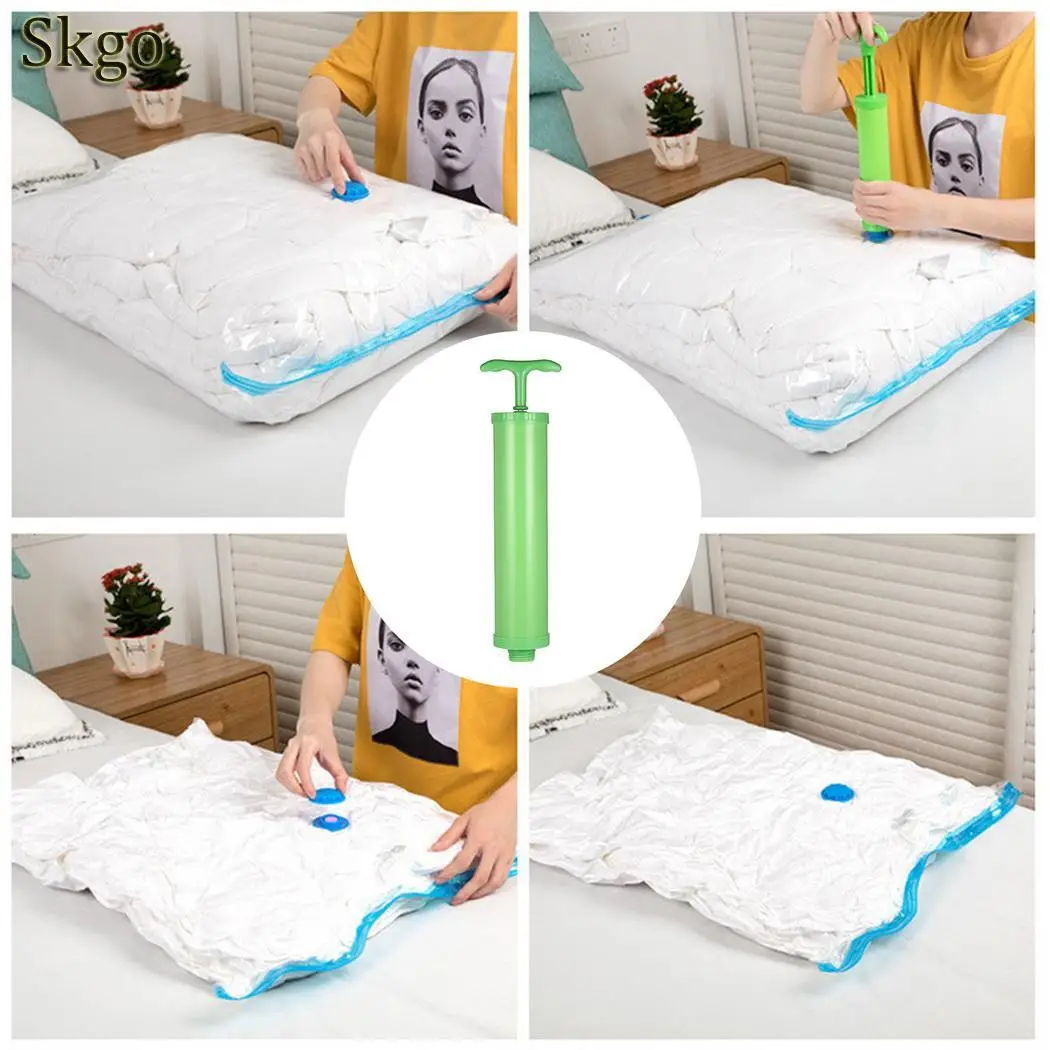 Hand Pump Air Vacuum Compressed Organizer Bag Space Saver Saving