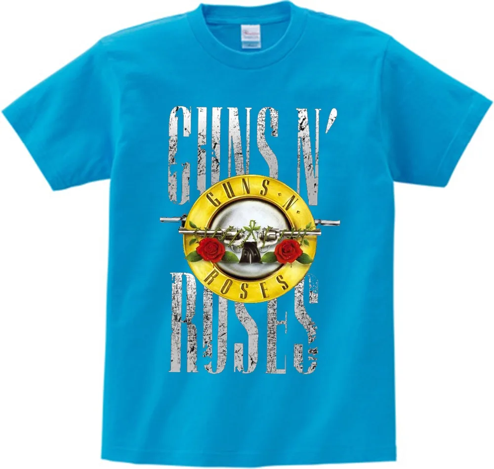 Футболка с надписью «guns N Roses» детская футболка из чистого хлопка с круглым вырезом Детский костюм для маленьких мальчиков и девочек NN