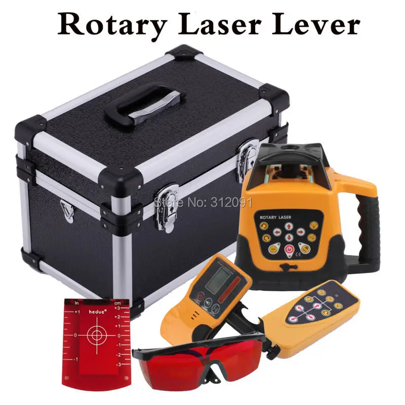 (Ship from DE) automático rojo Rayo de láser giratorio 500 m rango de nivelación automática Rotary Laser nivel de Control remoto con el caso - 1