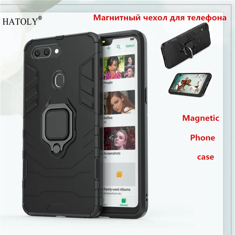 

OPPO R15 Magnetic Phone Case For OPPO R15 Back Cover TPU+ PC Bumper Case Cover OPPO R15 Ring Holder Phone Capa Coque OPPO R15