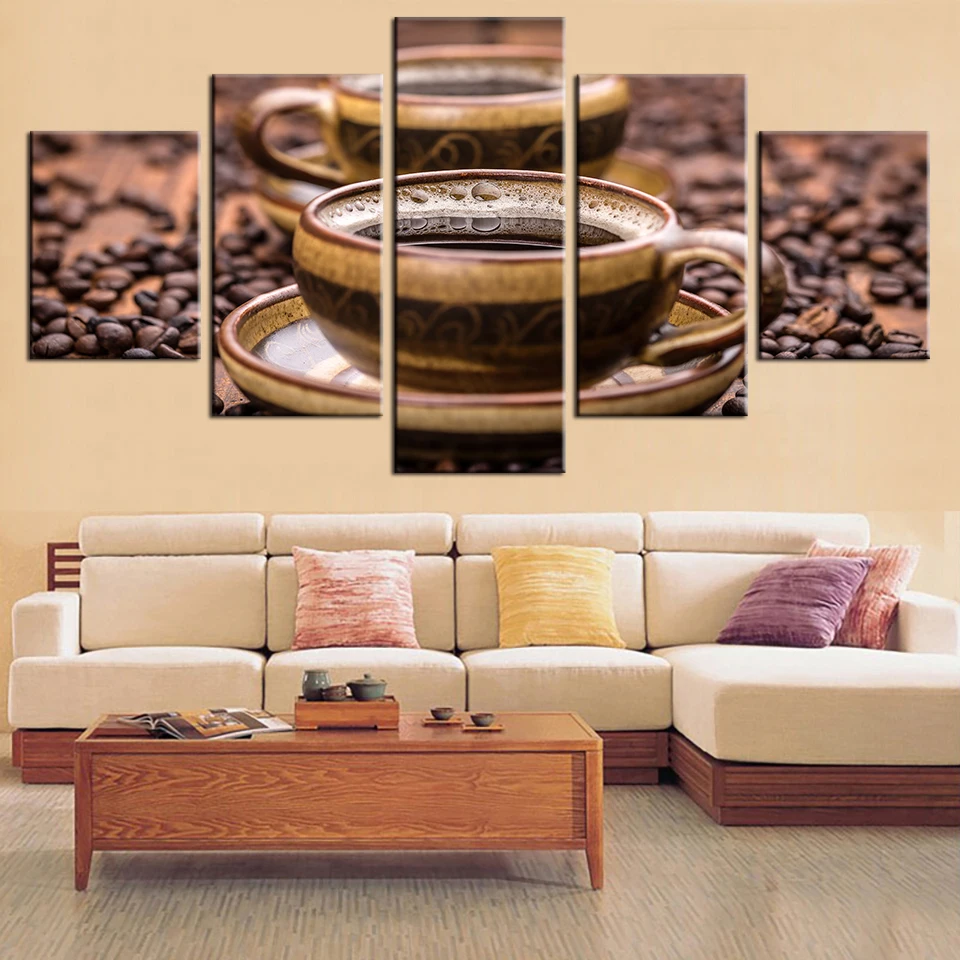 

Home Decor Canvas Painting HD Prints 5 Pieces Marca Dragon Wall Art Coffee Modular Food Pictures For Living Room Artwork Poster