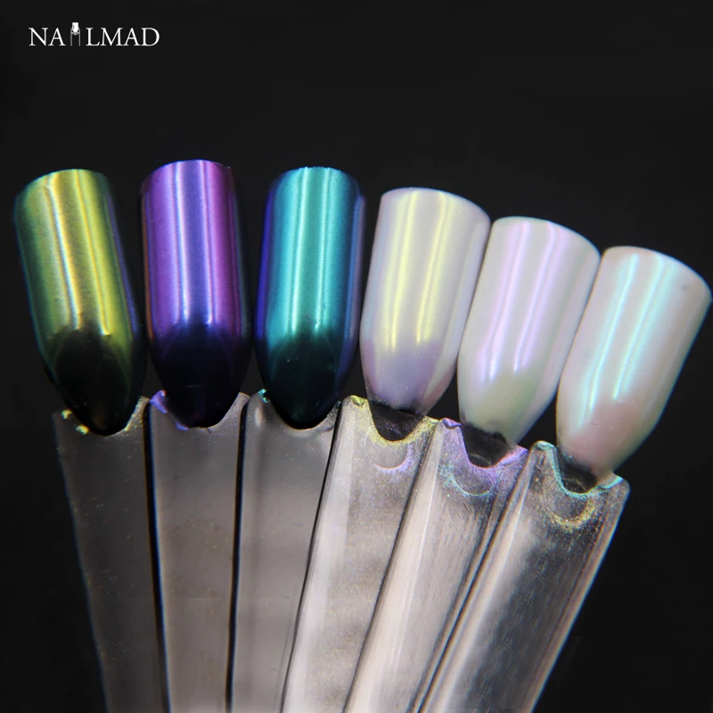 1 г NailMAD Хамелеон порошок для ногтей зеркальный хромированный пигмент Русалочка