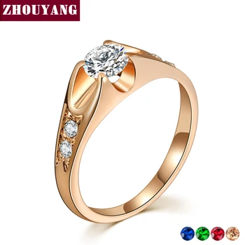 ZHOUYANG Wedding Ring For Women Classic Cubic Zirconia Rose Gold Color Fashion Jewelry Lover Rings Austrian Crystal ZYR249