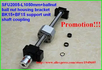 

RM2005 Ballscrew SFU2005 1050mm Ball screw + BK/BF15 End Support + 2005 ballnut bracket + 8x12mm Flexible Shaft Coupling