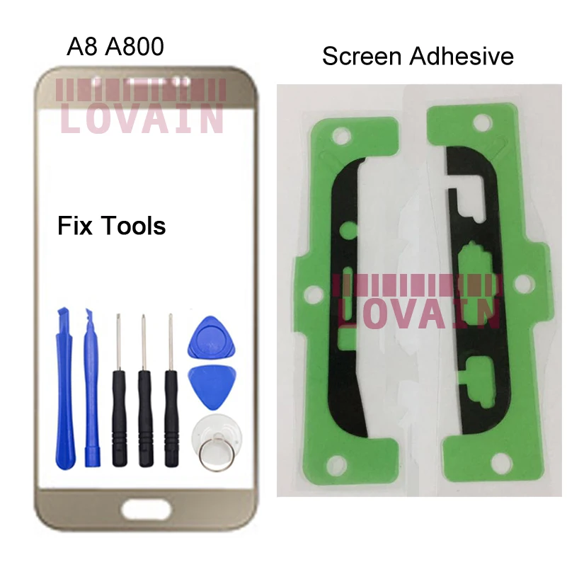 

1PCS For Samsung Galaxy A8 A800 A800F SM-A800F A800i Front Glass Lens Touch Screen LCD Outer Panel+Tools+Adhesive
