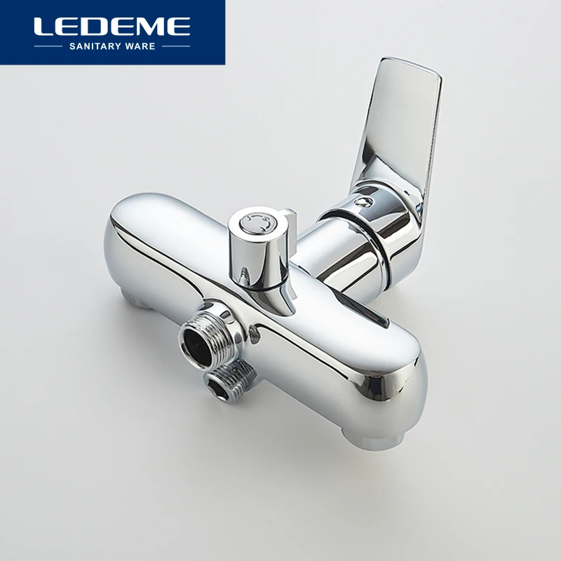 Kaufen LEDEME Bad Badewanne Wasserhahn Set Mischbatterie Mit Hand Sprayer Wand Montiert Regen Bad Wasserhahn Dusche Sets Einzigen Handgriff L2240