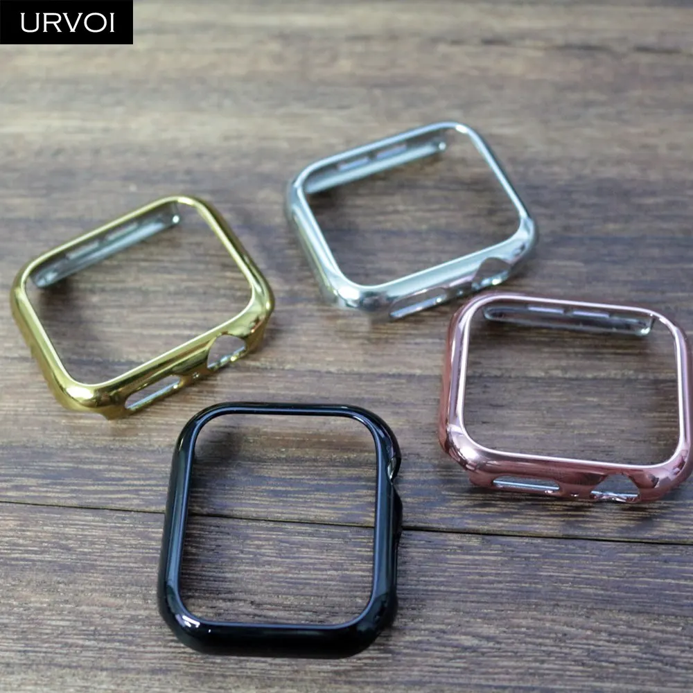 URVOI бампер для apple watch серии 4 5 SE 6 чехол iwatch гальваническое покрытие пластиковая