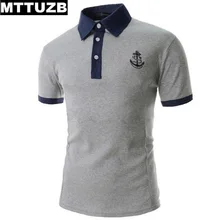 New MTTUZB men fashion Anchor embroidery polo shirts men’s casual short sleeve tops male sportswear man tees 2 colors M-XXL