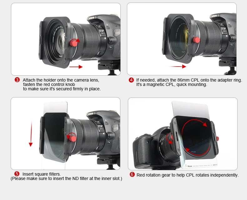 Kase K8 тонкий 100 мм держатель фильтра комплект включает Магнитный CPL и 67 мм 72 мм 77 мм 82 мм адаптеры для Haida Lee Hitech Cokin Z фильтр